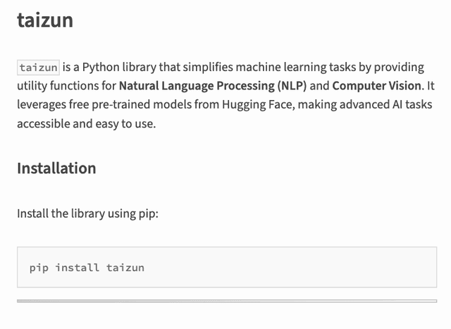 Taizun: AI Python Library